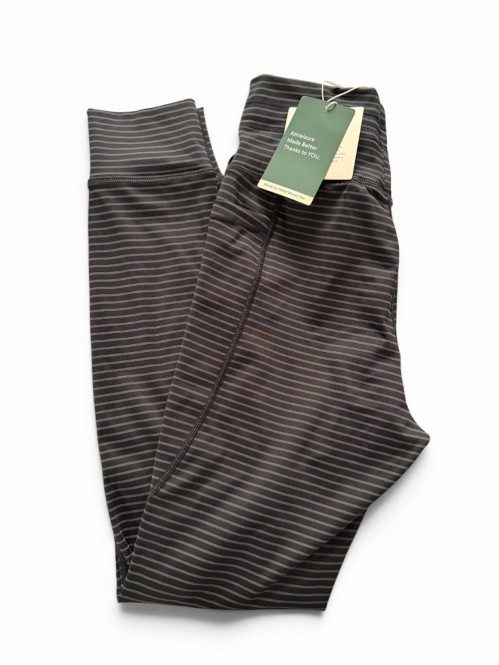 Halara Women's Striped Ankle Leggings Black Gray S Pockets High Rise Stretch